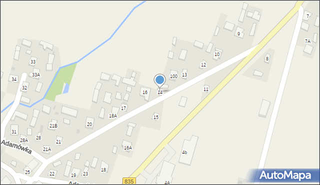 Adamówka, Adamówka, 14, mapa Adamówka
