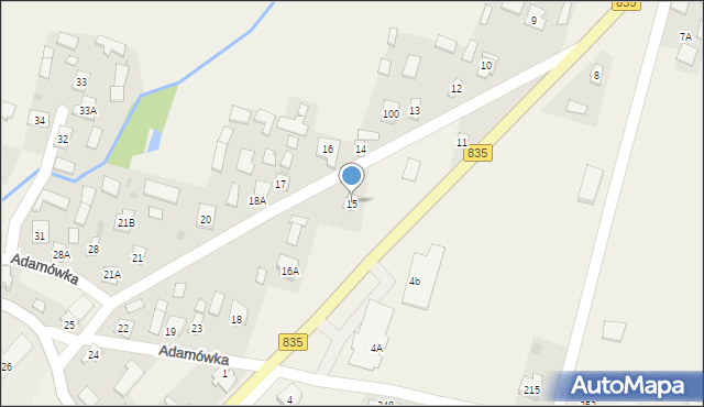 Adamówka, Adamówka, 15, mapa Adamówka