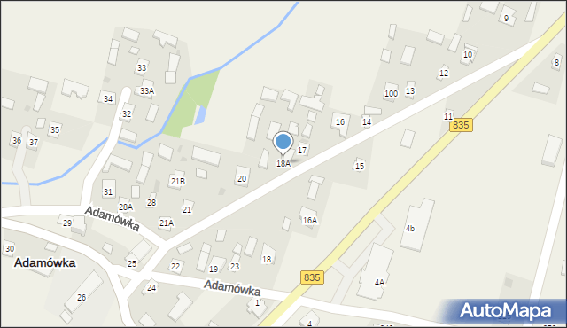 Adamówka, Adamówka, 18A, mapa Adamówka