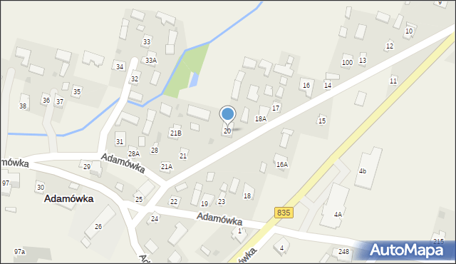Adamówka, Adamówka, 20, mapa Adamówka