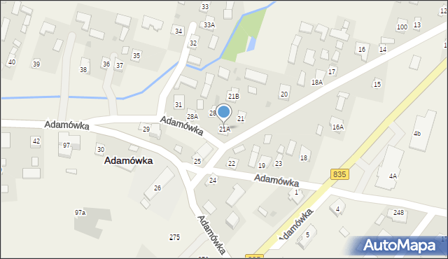 Adamówka, Adamówka, 21A, mapa Adamówka