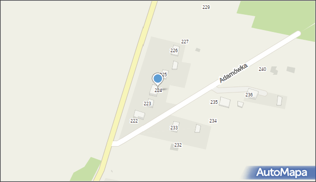 Adamówka, Adamówka, 224, mapa Adamówka