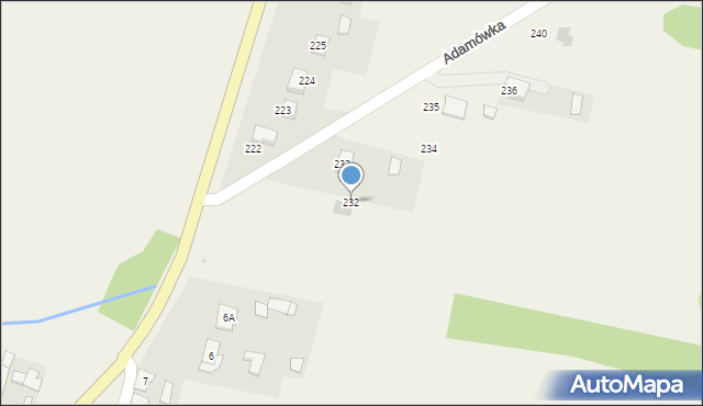Adamówka, Adamówka, 232, mapa Adamówka