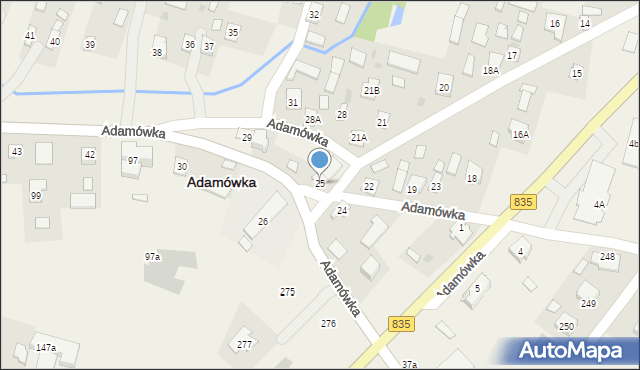 Adamówka, Adamówka, 25, mapa Adamówka
