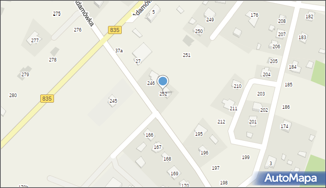 Adamówka, Adamówka, 252, mapa Adamówka