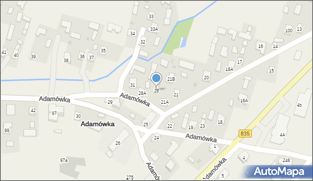 Adamówka, Adamówka, 28, mapa Adamówka