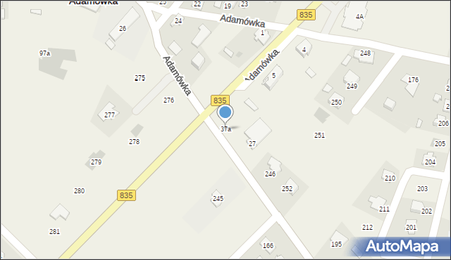 Adamówka, Adamówka, 37a, mapa Adamówka