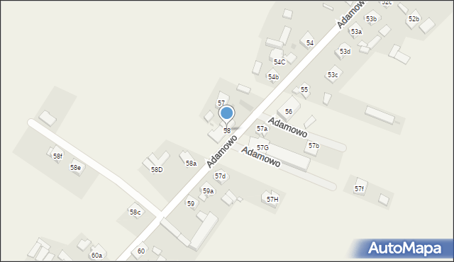 Adamowo, Adamowo, 58, mapa Adamowo