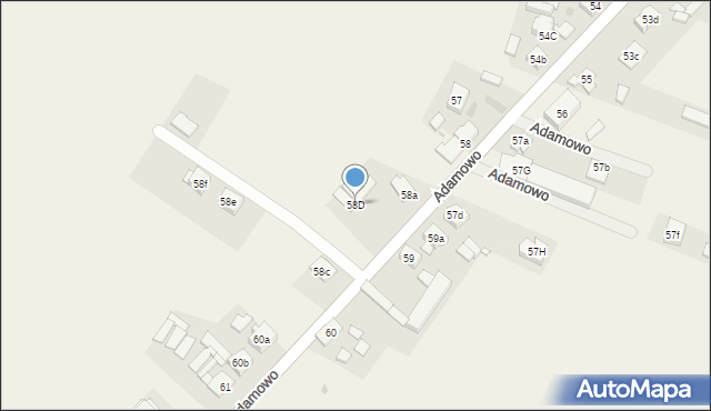 Adamowo, Adamowo, 58D, mapa Adamowo