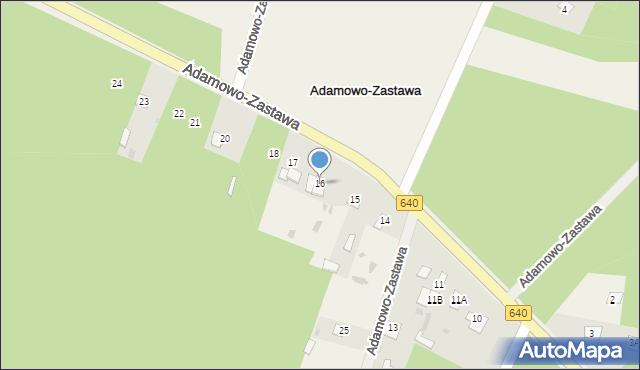Adamowo-Zastawa, Adamowo-Zastawa, 16, mapa Adamowo-Zastawa