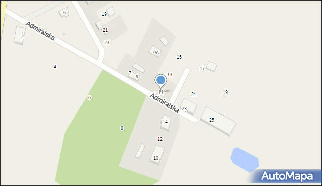 Arciszewo, Admiralska, 11, mapa Arciszewo