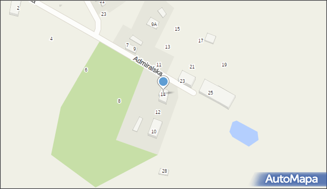Arciszewo, Admiralska, 14, mapa Arciszewo