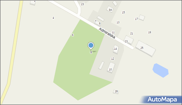Arciszewo, Admiralska, 8, mapa Arciszewo