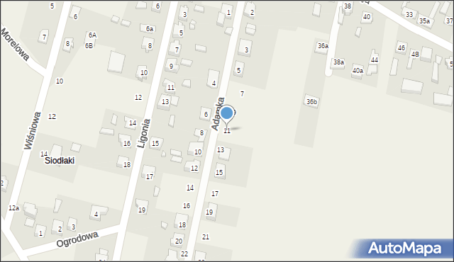 Boronów, Adamka, ks., 11, mapa Boronów