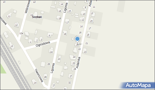 Boronów, Adamka, ks., 20, mapa Boronów