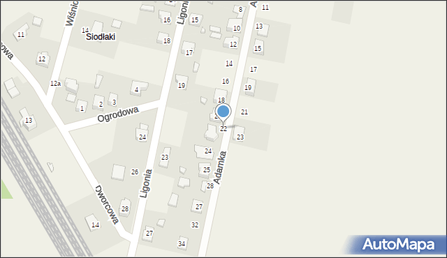 Boronów, Adamka, ks., 22, mapa Boronów