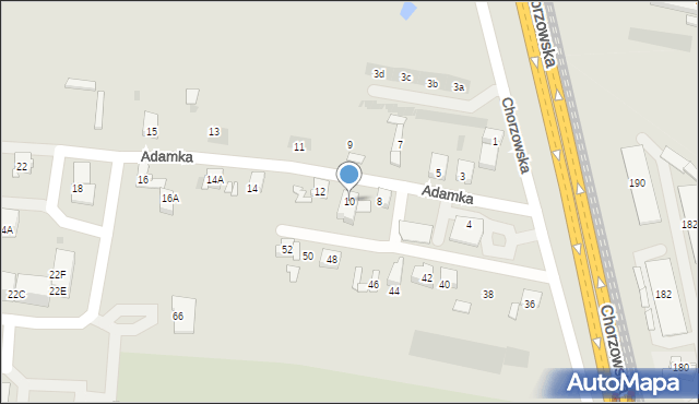 Bytom, Adamka Mikołaja, 10, mapa Bytomia