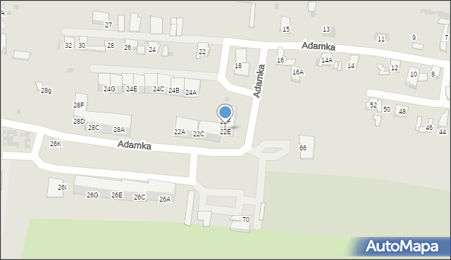 Bytom, Adamka Mikołaja, 22E, mapa Bytomia