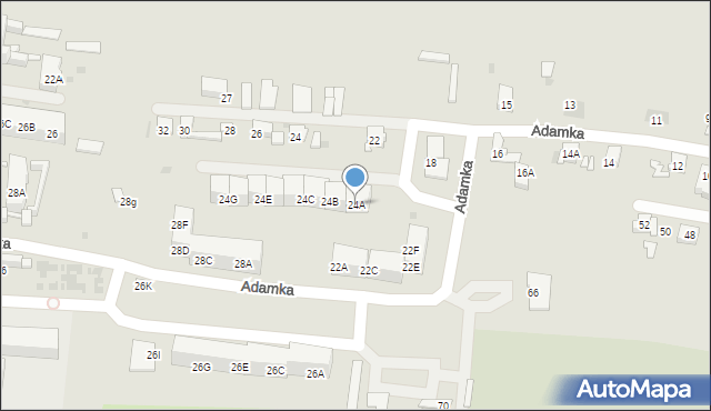 Bytom, Adamka Mikołaja, 24A, mapa Bytomia