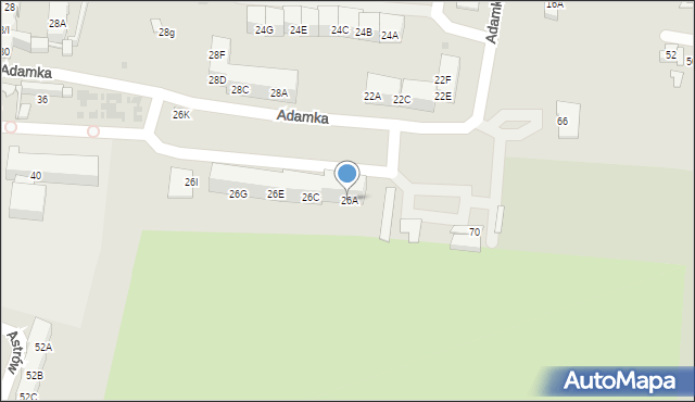 Bytom, Adamka Mikołaja, 26A, mapa Bytomia