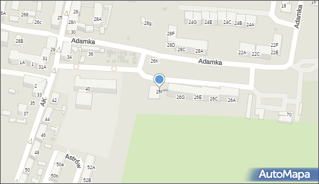 Bytom, Adamka Mikołaja, 26I, mapa Bytomia