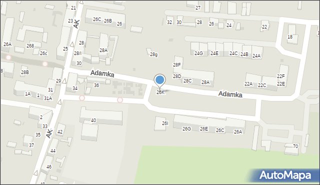 Bytom, Adamka Mikołaja, 26K, mapa Bytomia