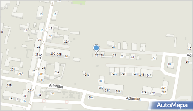 Bytom, Adamka Mikołaja, 32, mapa Bytomia