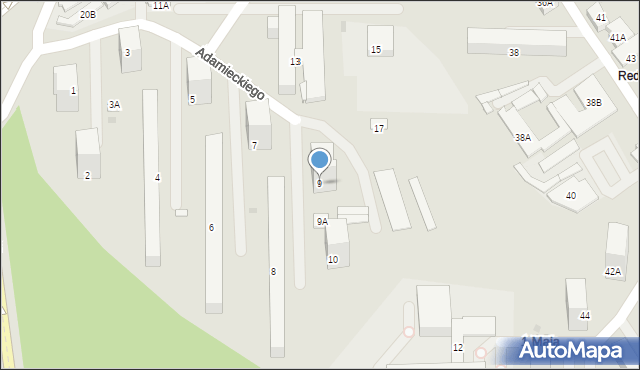 Dąbrowa Górnicza, Adamieckiego Karola, 9, mapa Dąbrowa Górnicza