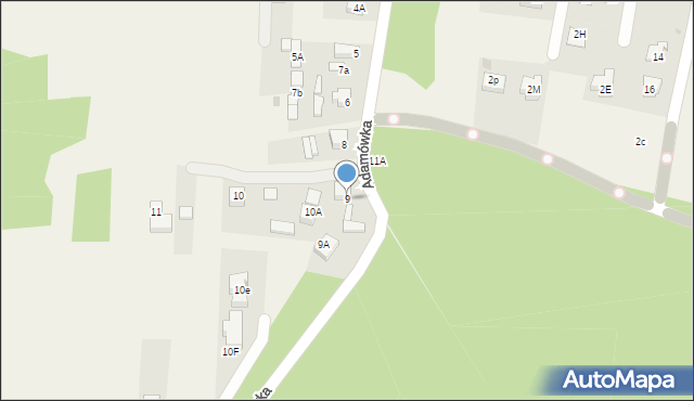 Góra Puławska, Adamówka, 9, mapa Góra Puławska