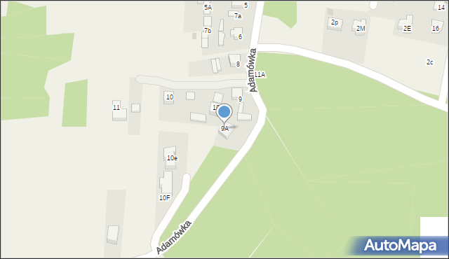 Góra Puławska, Adamówka, 9A, mapa Góra Puławska