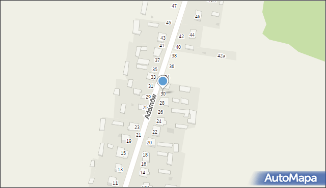 Gózd, Adamów, 30, mapa Gózd
