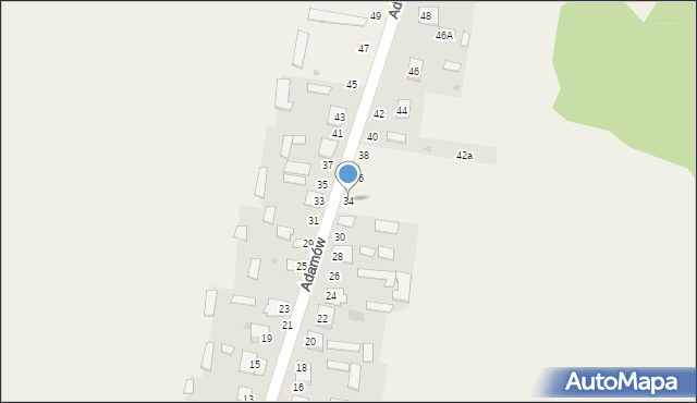 Gózd, Adamów, 34, mapa Gózd
