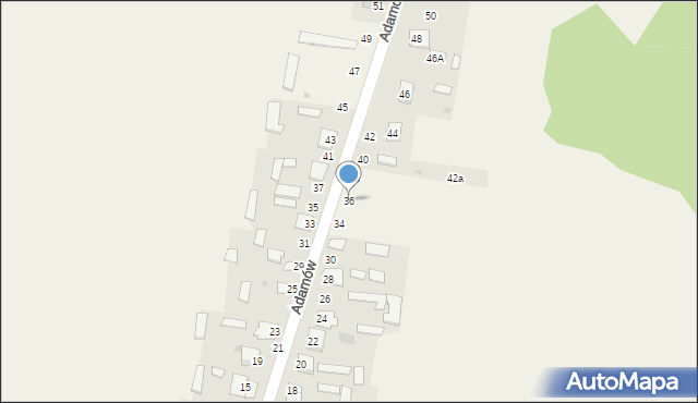 Gózd, Adamów, 36, mapa Gózd