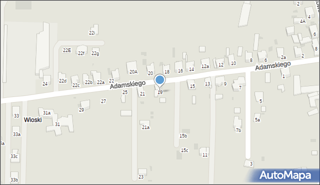 Imielin, Adamskiego Stanisława, ks. bp., 19, mapa Imielin