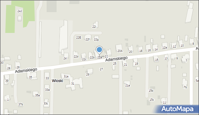 Imielin, Adamskiego Stanisława, ks. bp., 22a, mapa Imielin