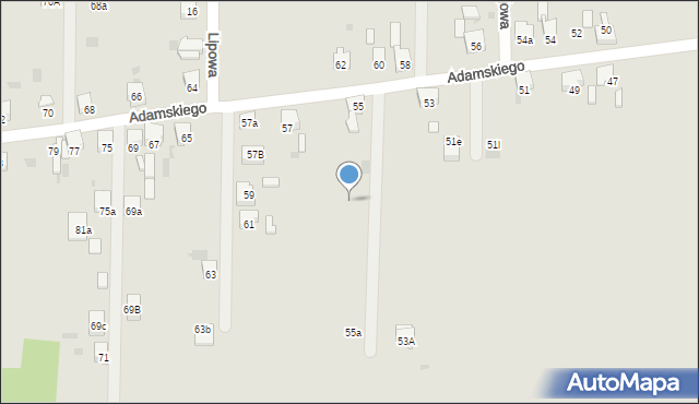 Imielin, Adamskiego Stanisława, ks. bp., 55b, mapa Imielin