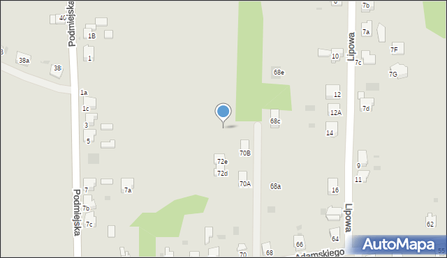 Imielin, Adamskiego Stanisława, ks. bp., 72g, mapa Imielin