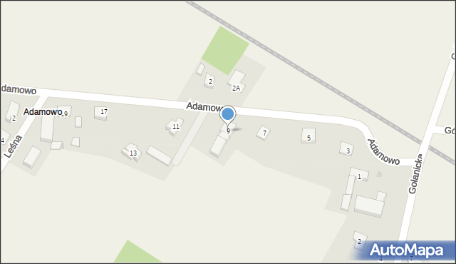 Krzycko Wielkie, Adamowo, 9, mapa Krzycko Wielkie