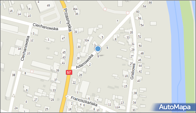 Maków Mazowiecki, Adamowska, 4, mapa Maków Mazowiecki