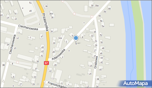 Maków Mazowiecki, Adamowska, 6, mapa Maków Mazowiecki