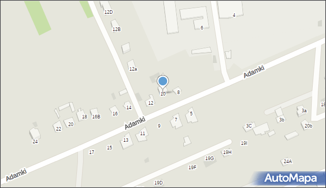 Międzyrzec Podlaski, Adamki, 10, mapa Międzyrzec Podlaski