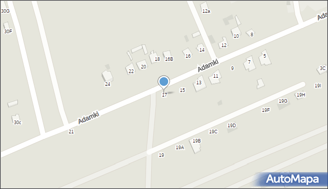 Międzyrzec Podlaski, Adamki, 17, mapa Międzyrzec Podlaski