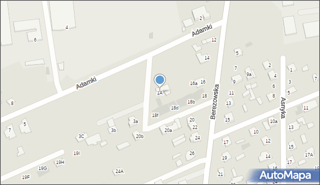 Międzyrzec Podlaski, Adamki, 1A, mapa Międzyrzec Podlaski