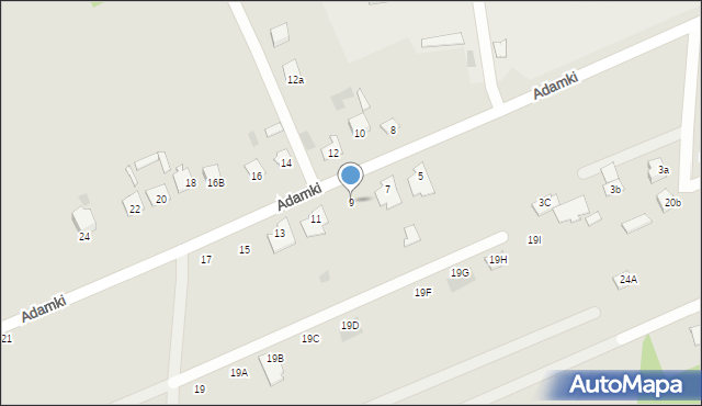 Międzyrzec Podlaski, Adamki, 9, mapa Międzyrzec Podlaski