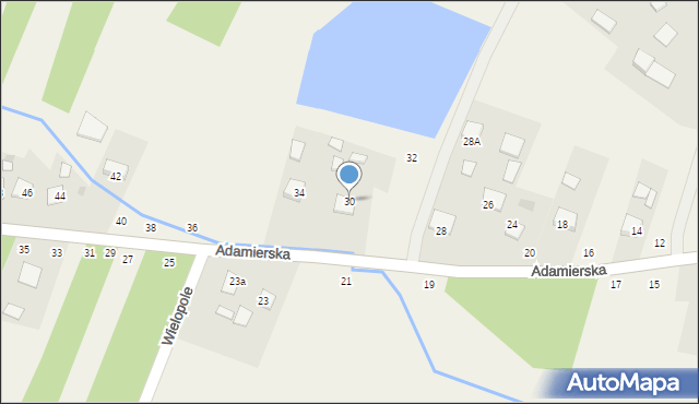 Olesno, Adamierska, 30, mapa Olesno