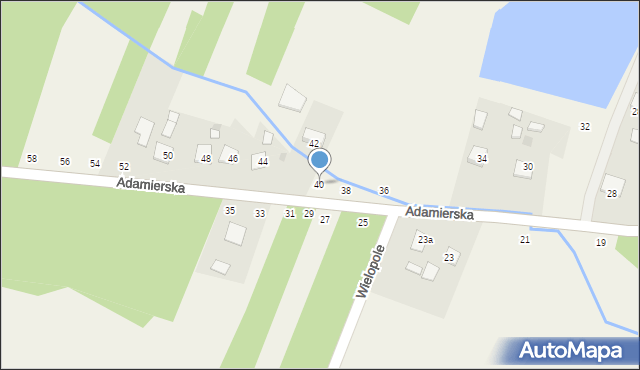 Olesno, Adamierska, 40, mapa Olesno