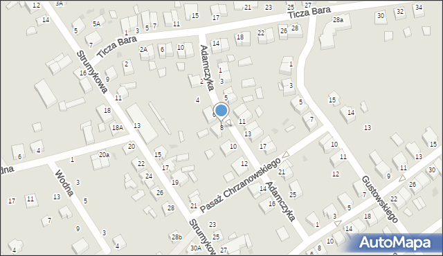 Opalenica, Adamczyka Ludwika, dr., 8, mapa Opalenica