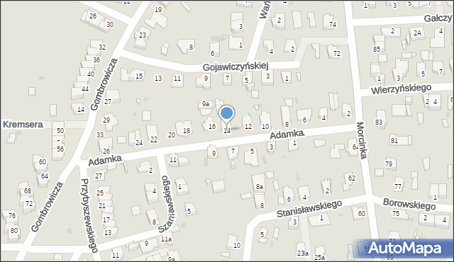 Opole, Adamka Jana, 14, mapa Opola