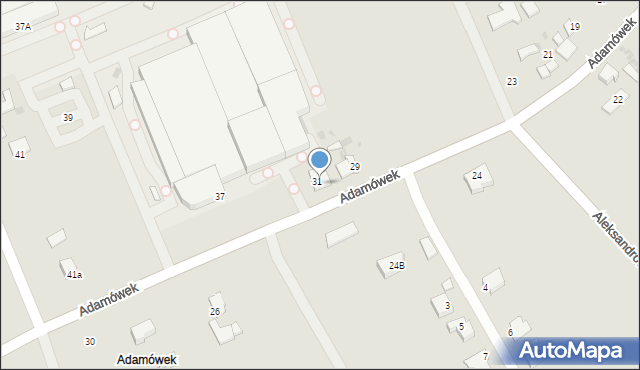 Ozorków, Adamówek, 33, mapa Ozorków