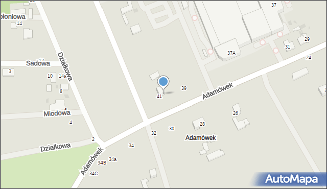 Ozorków, Adamówek, 41a, mapa Ozorków